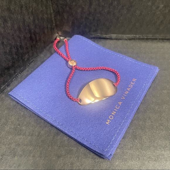 BNIB MONICA VINADER FRIENDSHIP BRACELET ROSE GOLD PLATED FINISH RUBY STRAP FIRM$ - Picture 3 of 9